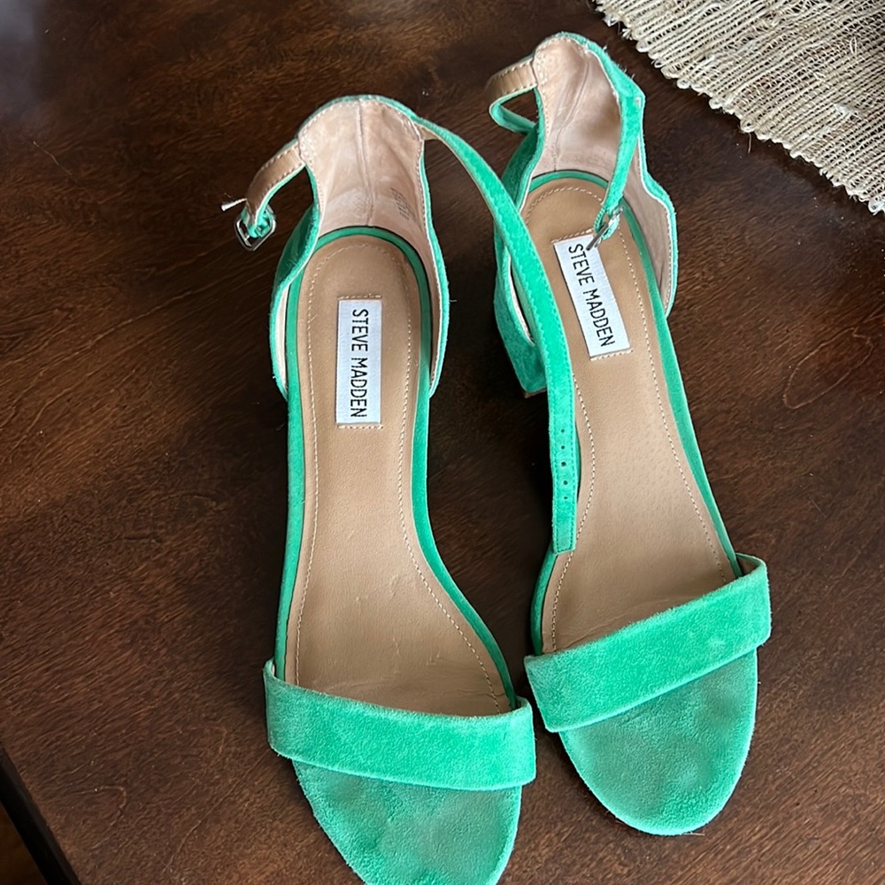 Green Steve Madden Block Heels
